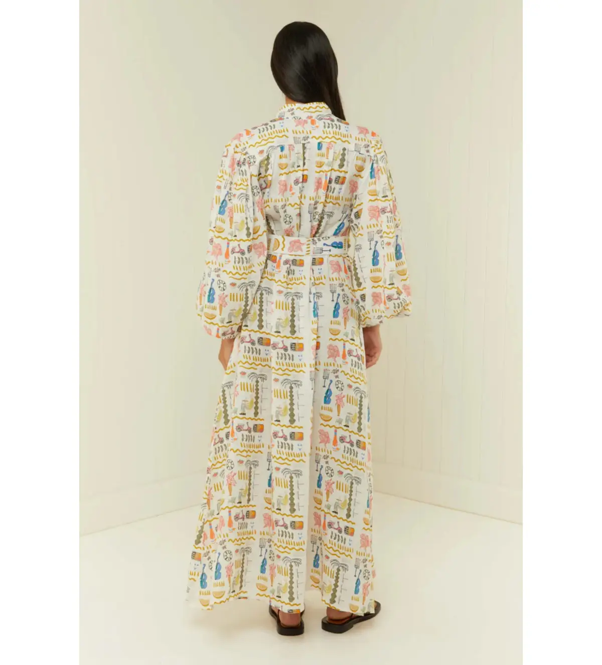 Palm Noosa Noddy Maxi Dress in Verano White Size AU 12 - Image 5