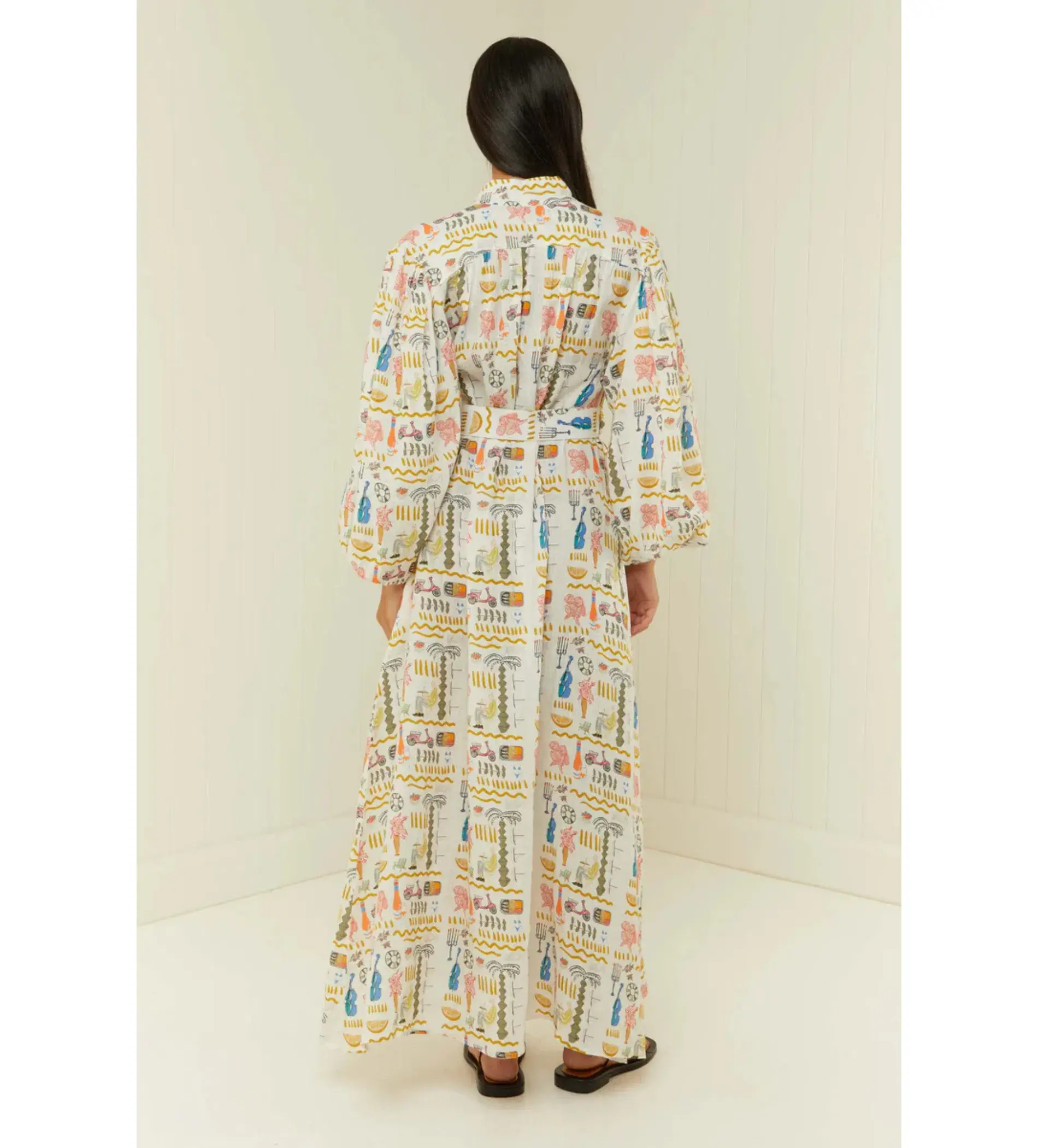 Palm Noosa Noddy Maxi Dress in Verano White Size AU 12 - Image 5