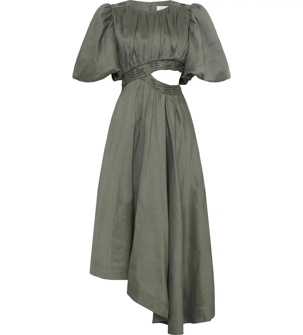 Aje Tidal Tucked Cut Out Midi Dress in Oakmoss Size AU 14 - Image 6