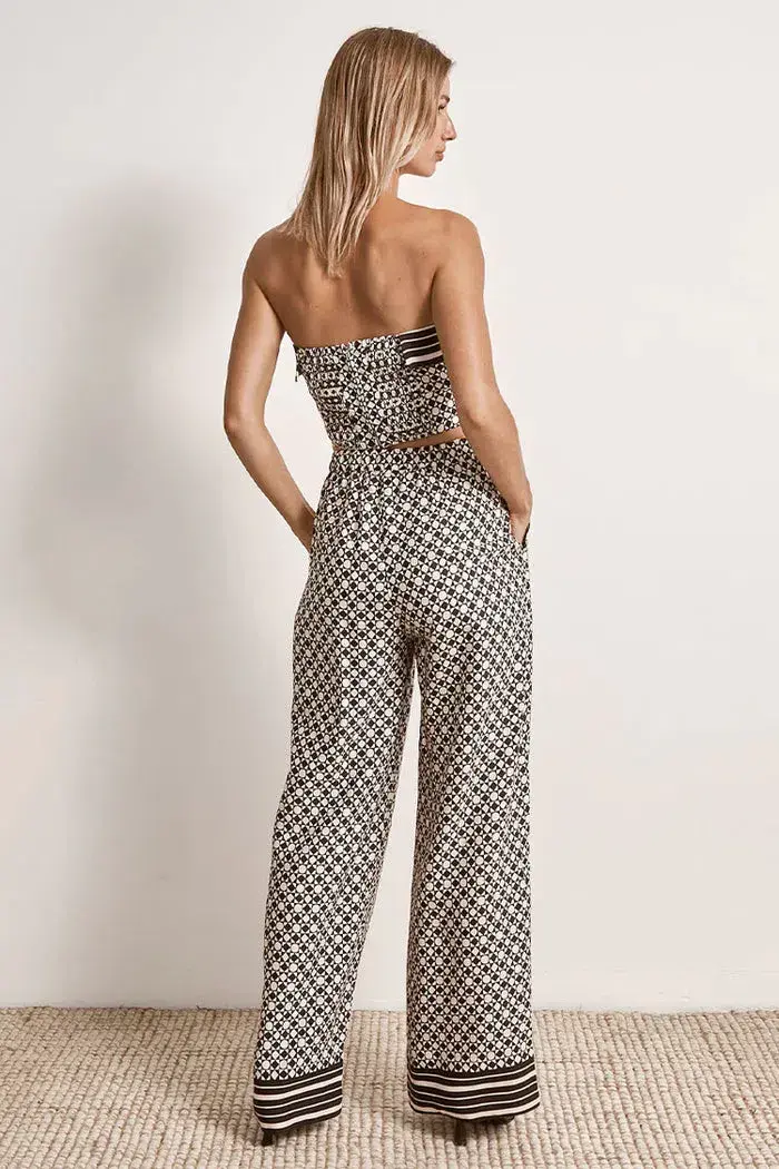 Mon Renn Moonlight Strapless Top Size L and Pants Size M Set Geo Print - Image 2