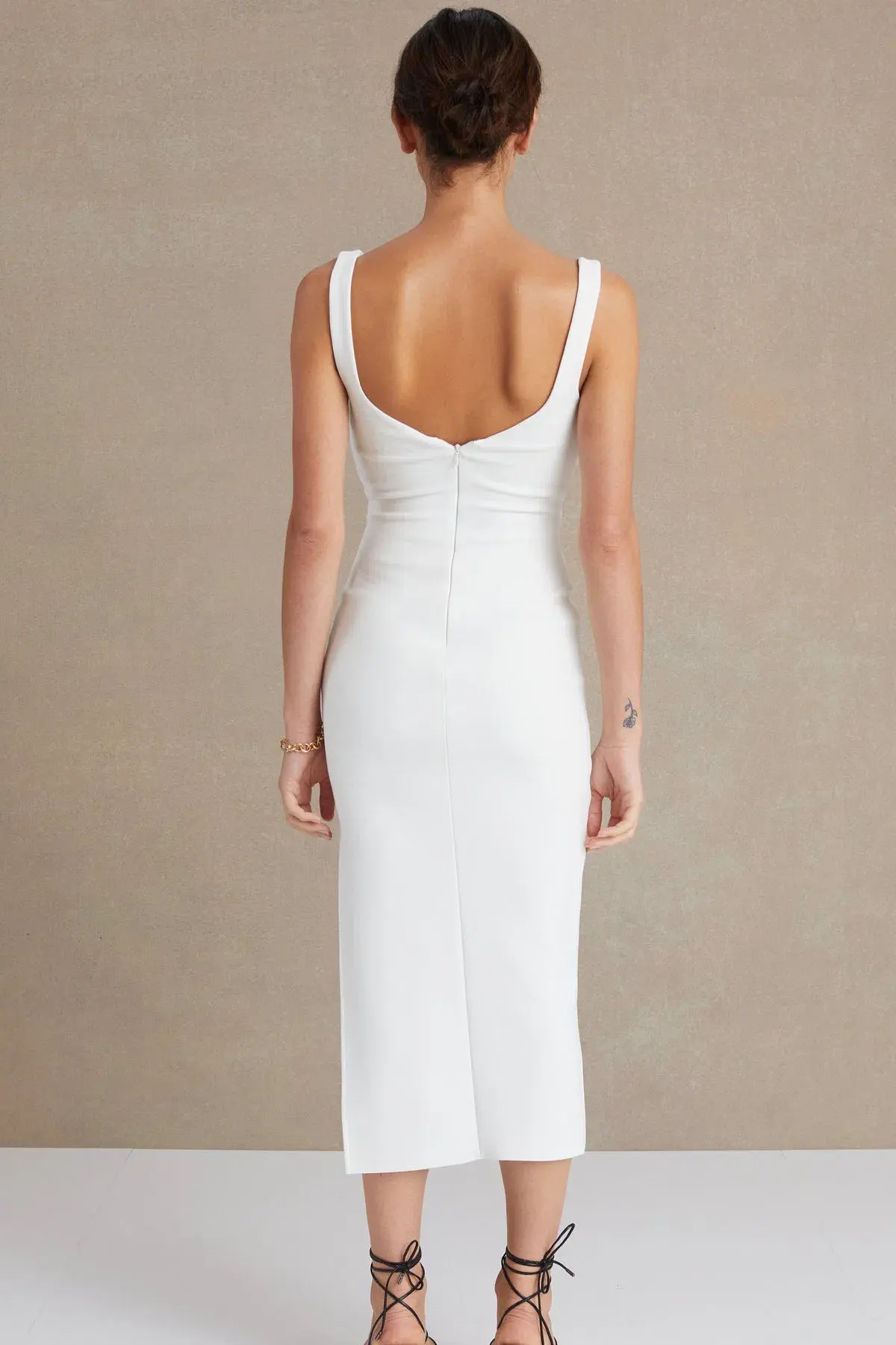 Bec & Bridge Joelle Midi Dress Ivory Size AU 10 - Image 2