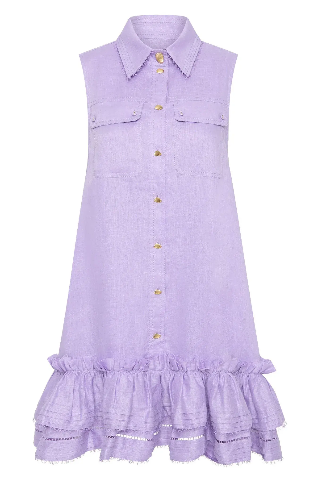 Aje Yvonne Sleeveless Mini Dress Lilac Size 16 - Image 3
