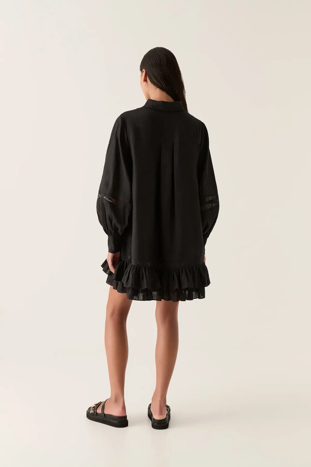 Aje Reframe Logo Trim Mini Dress Black Size 14 - Image 2