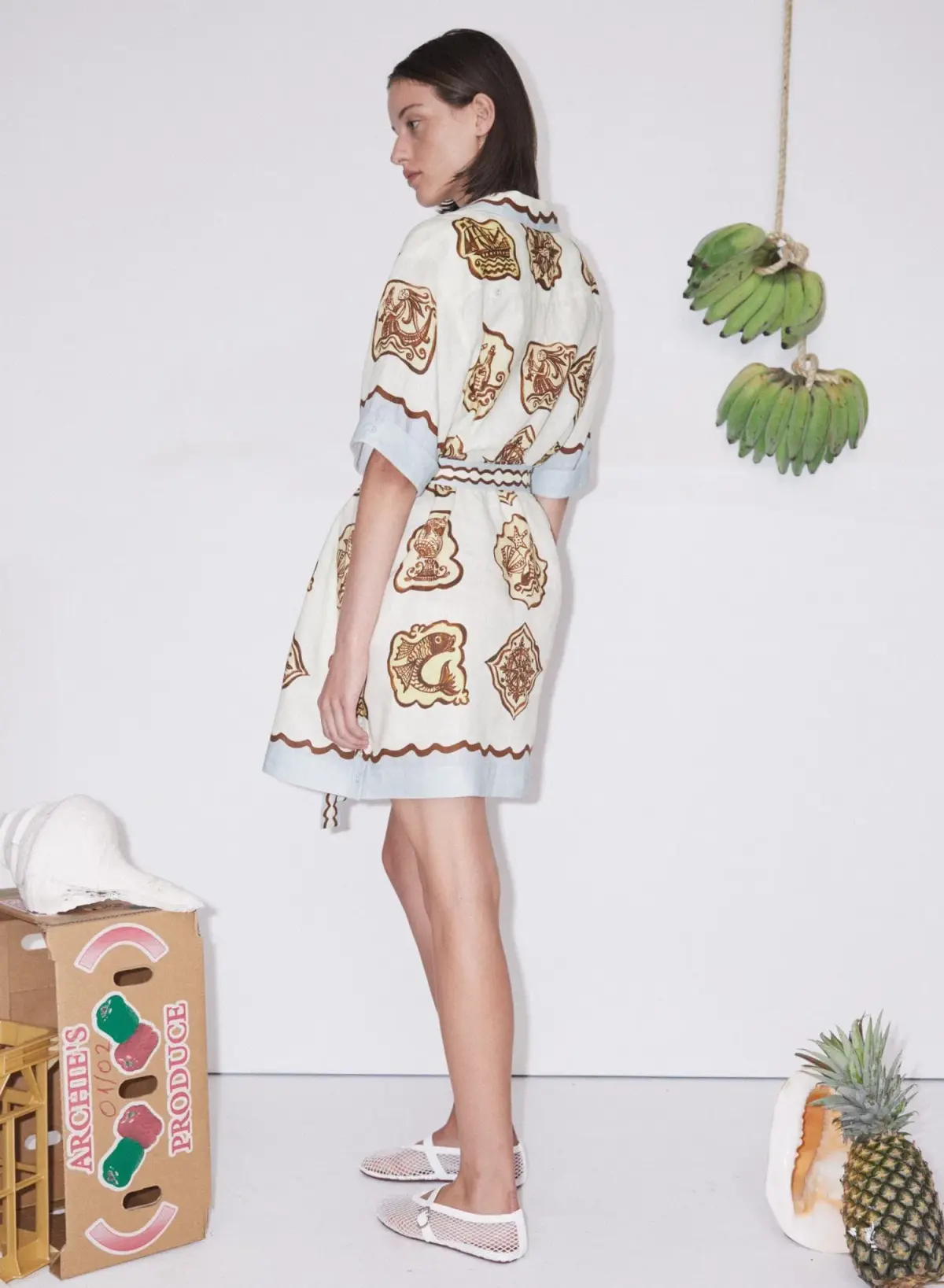 Alemais Relic Mini Dress Print Size 16 - Image 2