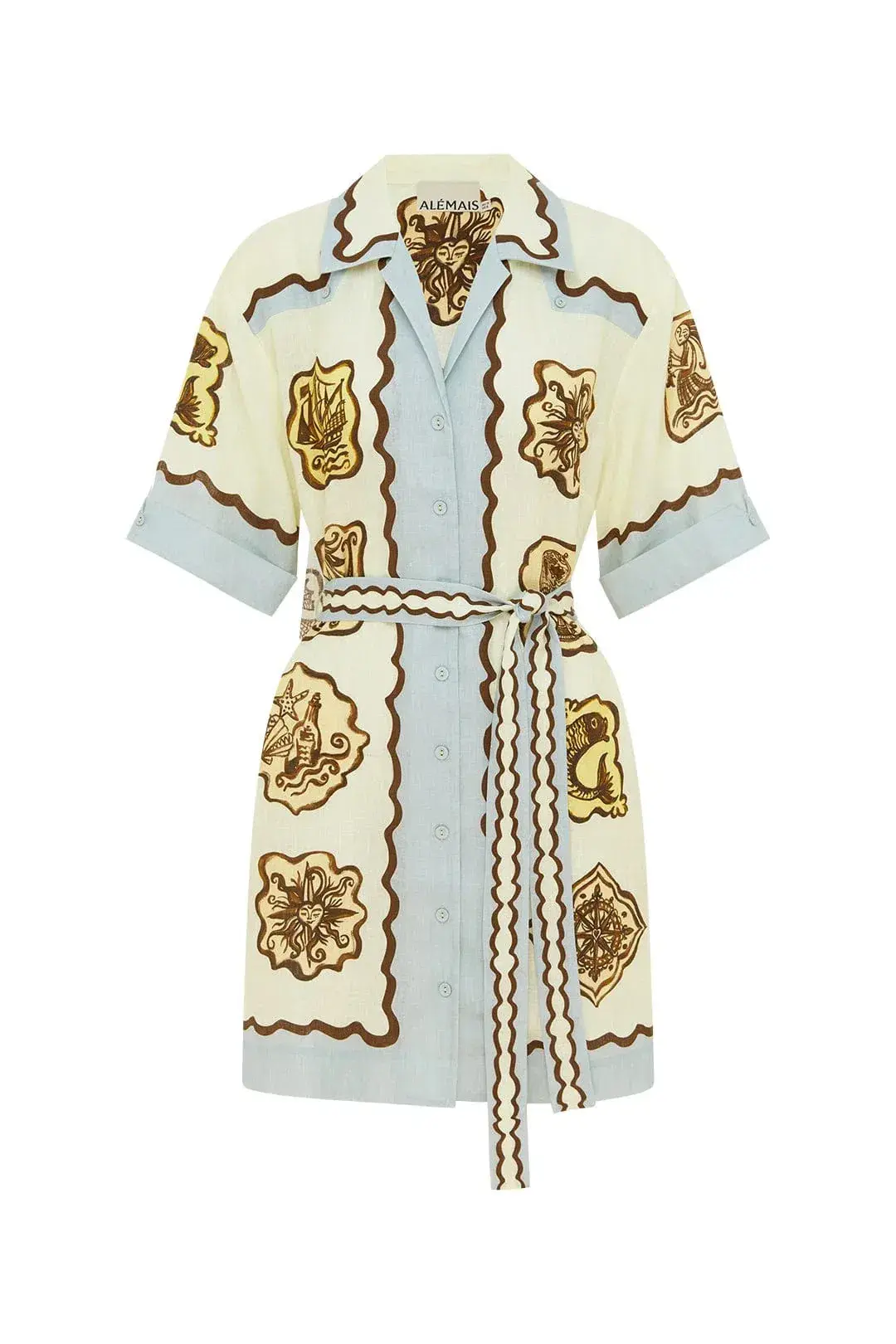 Alemais Relic Mini Dress Print Size 16 - Image 3