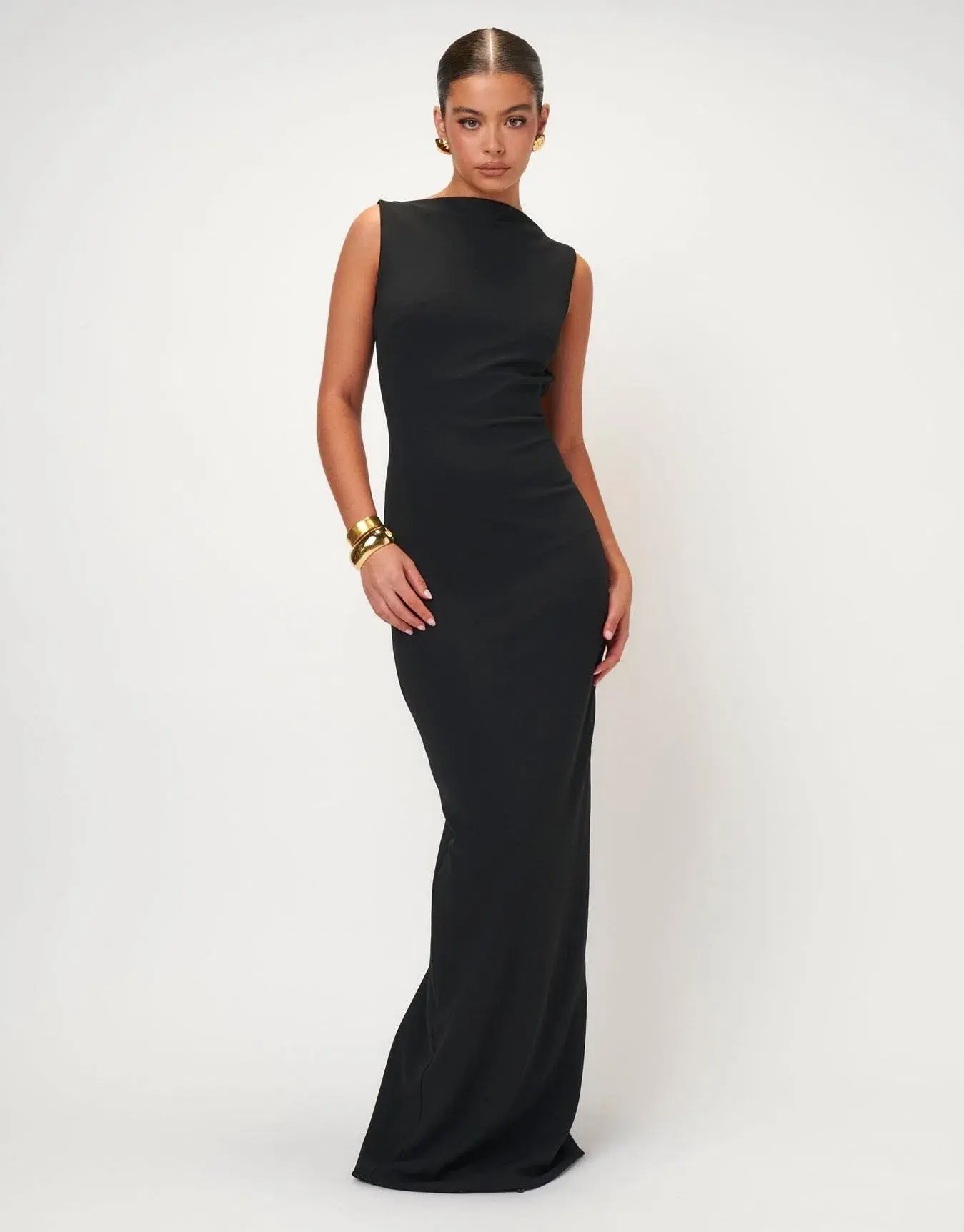 Effie Kats Black Verona Gown Black Size S / AU 8 - Image 1