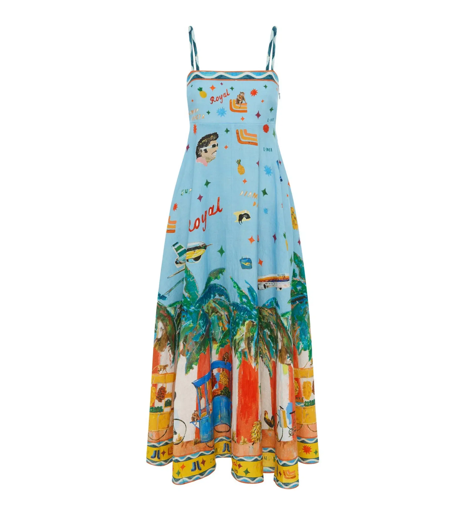 Alemais All Aboard Sundress Blue/ Print Size 8 - Image 4