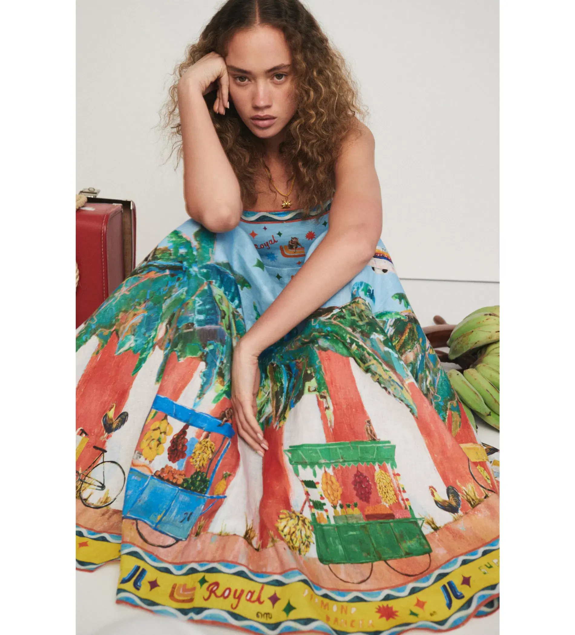 Alemais All Aboard Sundress Blue/ Print Size 8 - Image 2