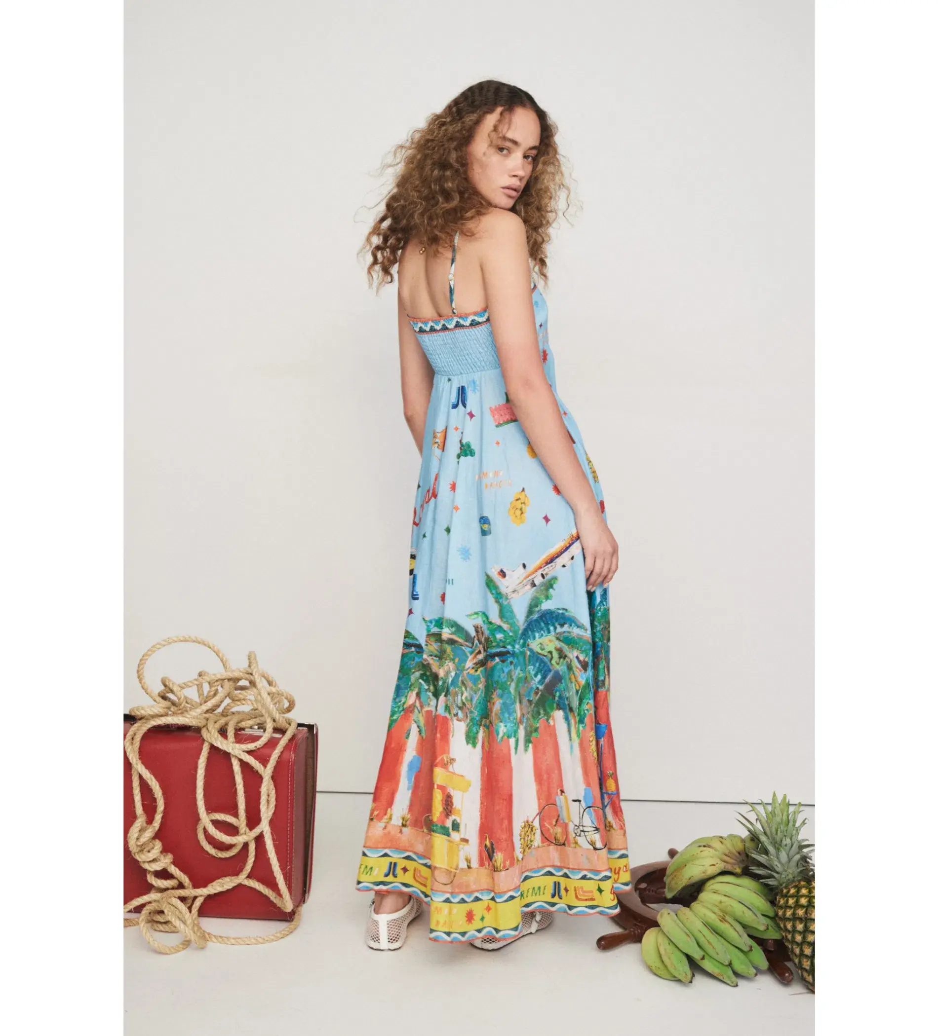 Alemais All Aboard Sundress Blue/ Print Size 8 - Image 3
