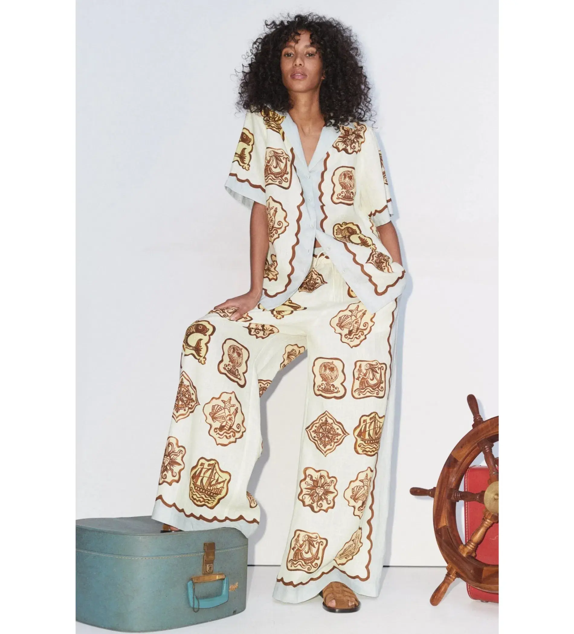 Alemais Relic Shirt Size 6 and Pant Size 8 Set Print - Image 1