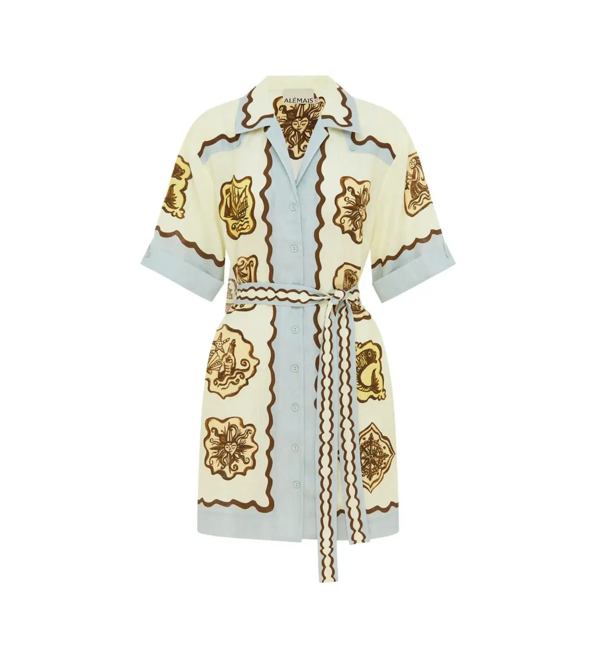 Alemais Relic Mini Dress Print Size 6 - Image 3