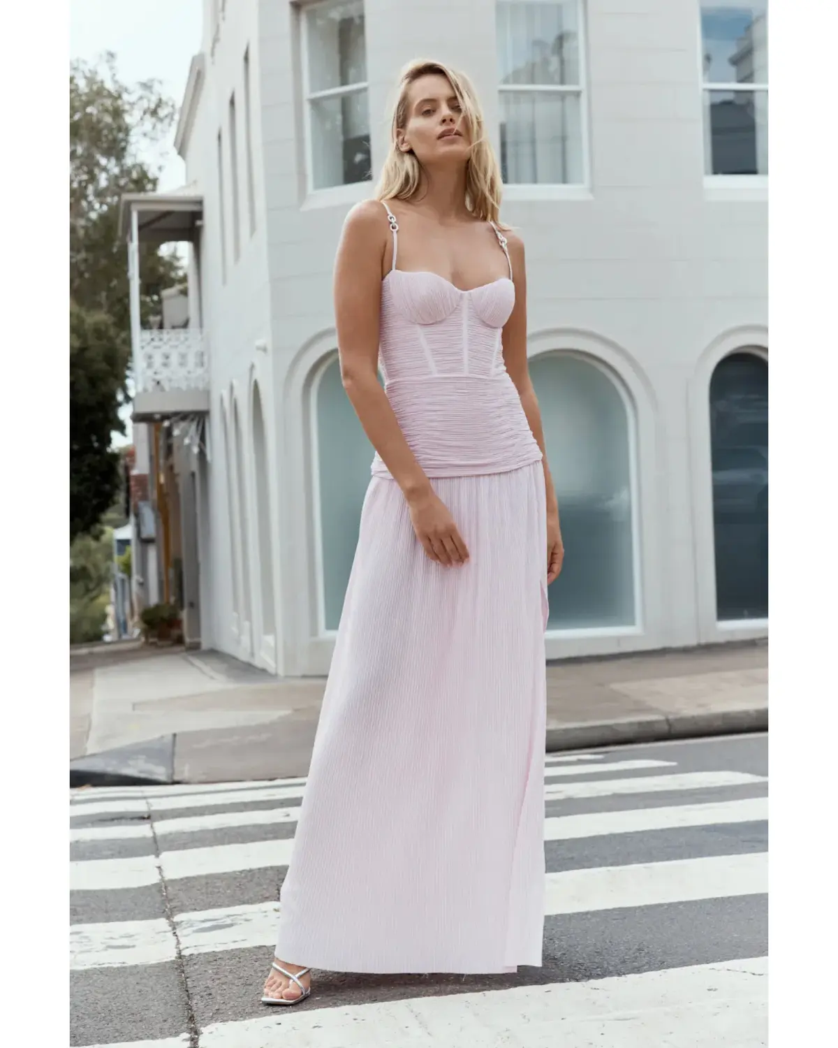 Manning Cartell Double Time Pleat Dress in Hydrangea Pink Size AU 10 - Image 4