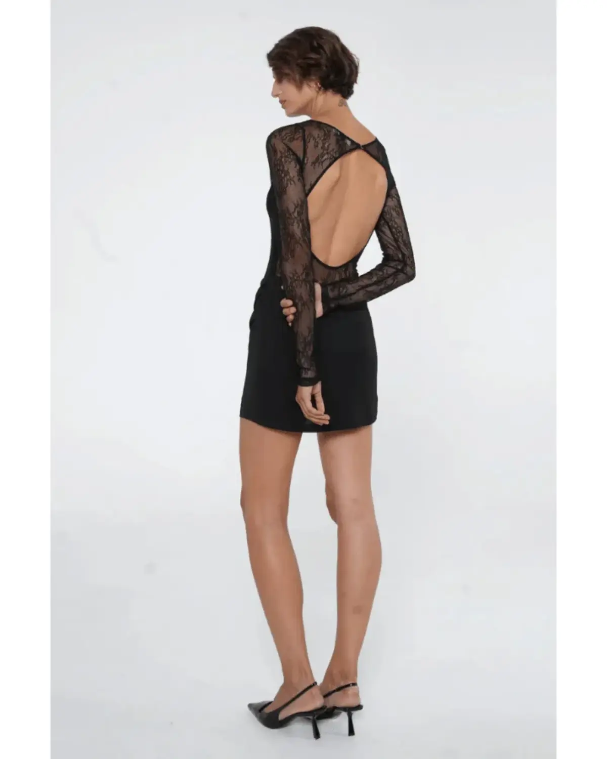 BENNI The Yana Lace Mini Dress Black Size AU 10 - Image 2