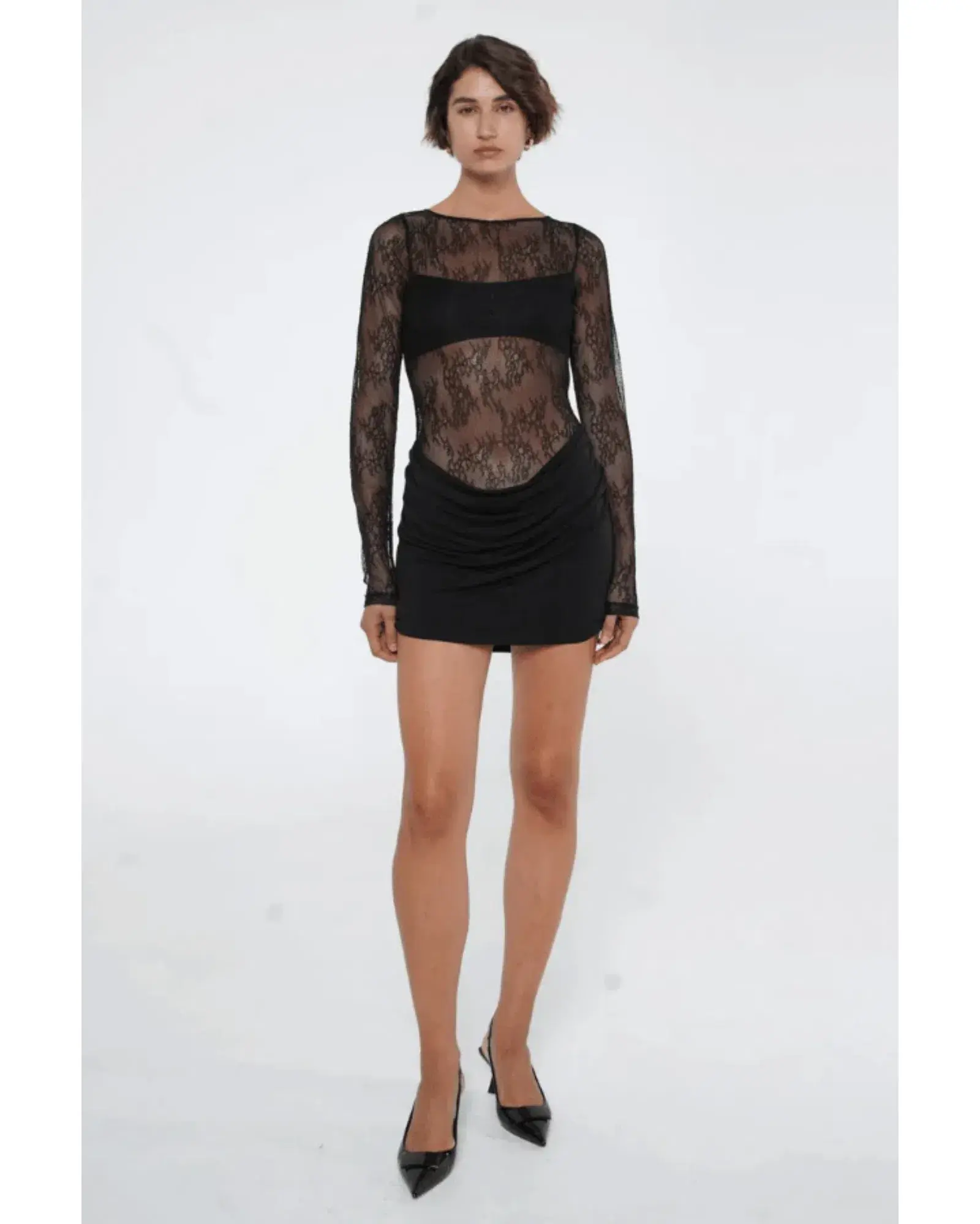 BENNI The Yana Lace Mini Dress Black Size AU 10 - Image 1
