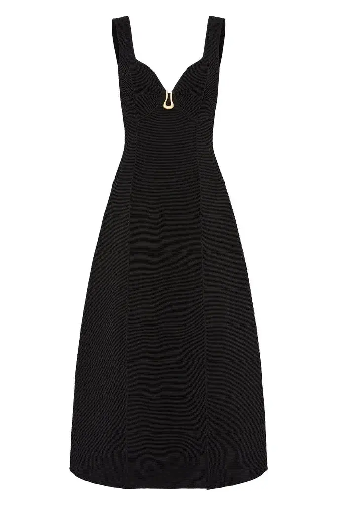 Aje Sylvette Knit Midi Dress Black Size S / AU 8 - Image 5