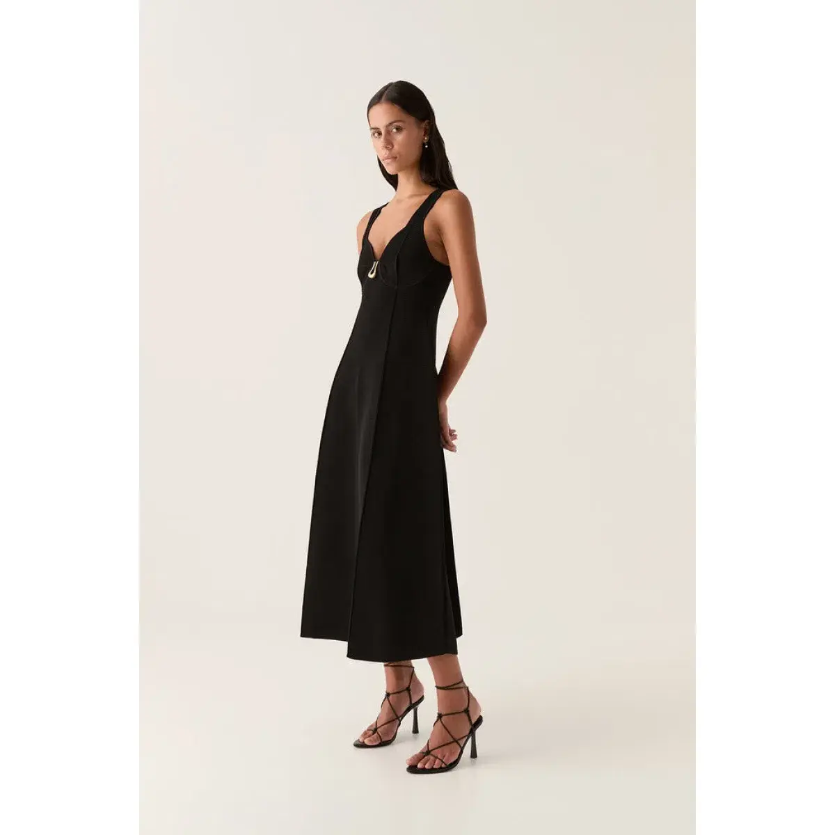 Aje Sylvette Knit Midi Dress Black Size S / AU 8 - Image 2