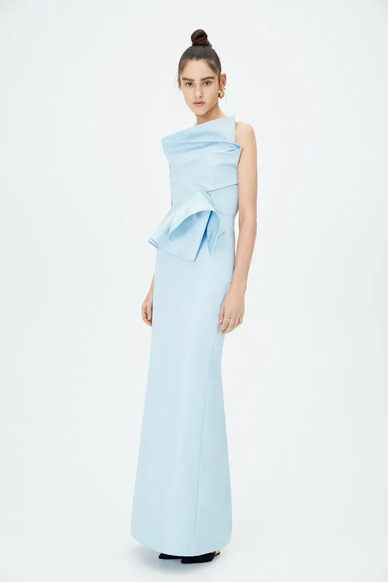 Carla Zampatti Sabrina Gown Ice Blue Size 10 - Image 1