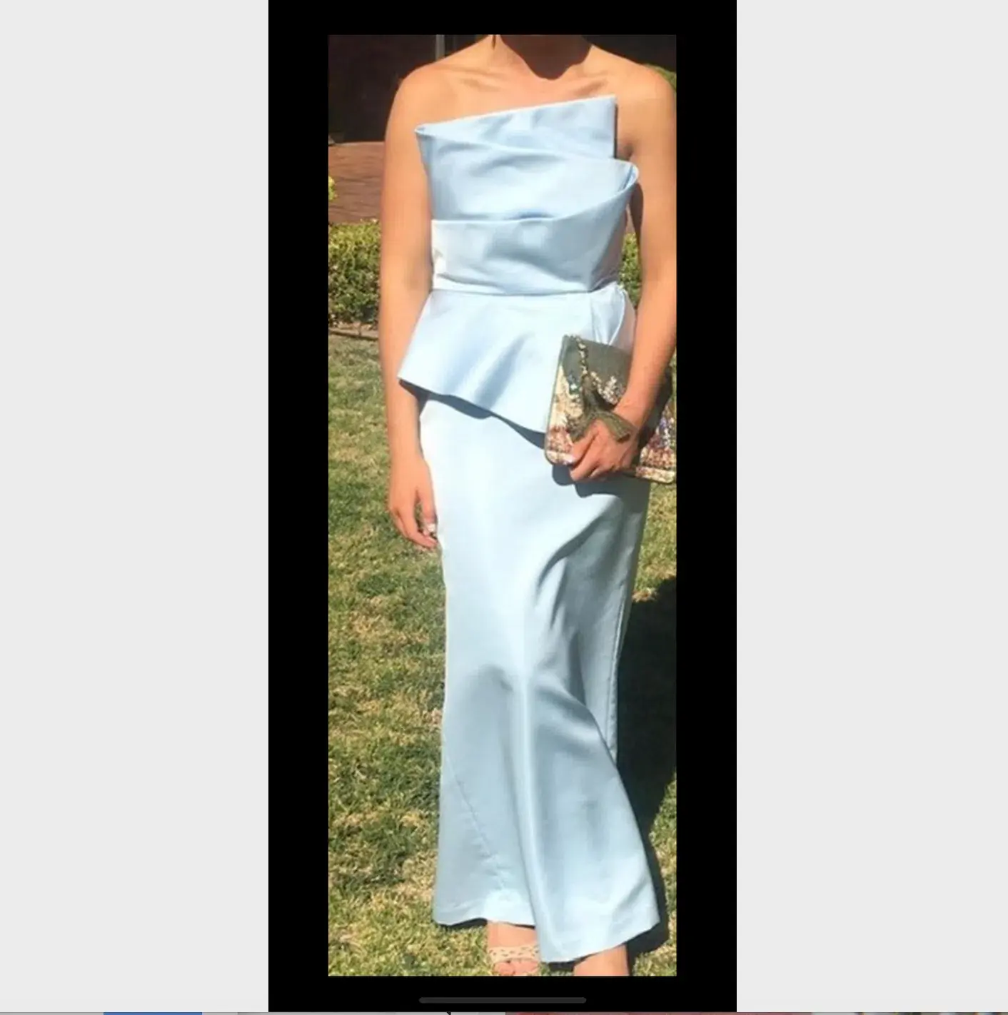 Carla Zampatti Sabrina Gown Ice Blue Size 10 - Image 5