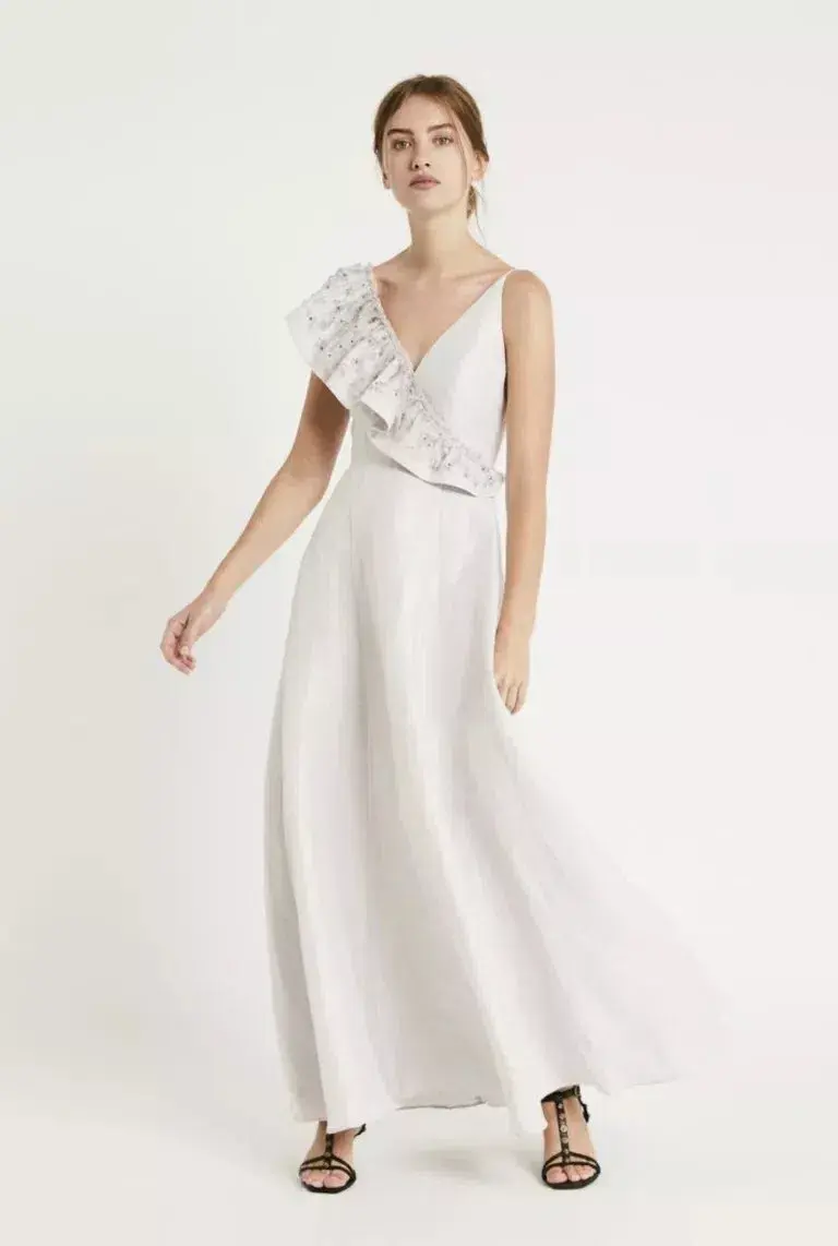 Aje Hayworth Formal Gown Thornbird Grey Size 10 - Image 1