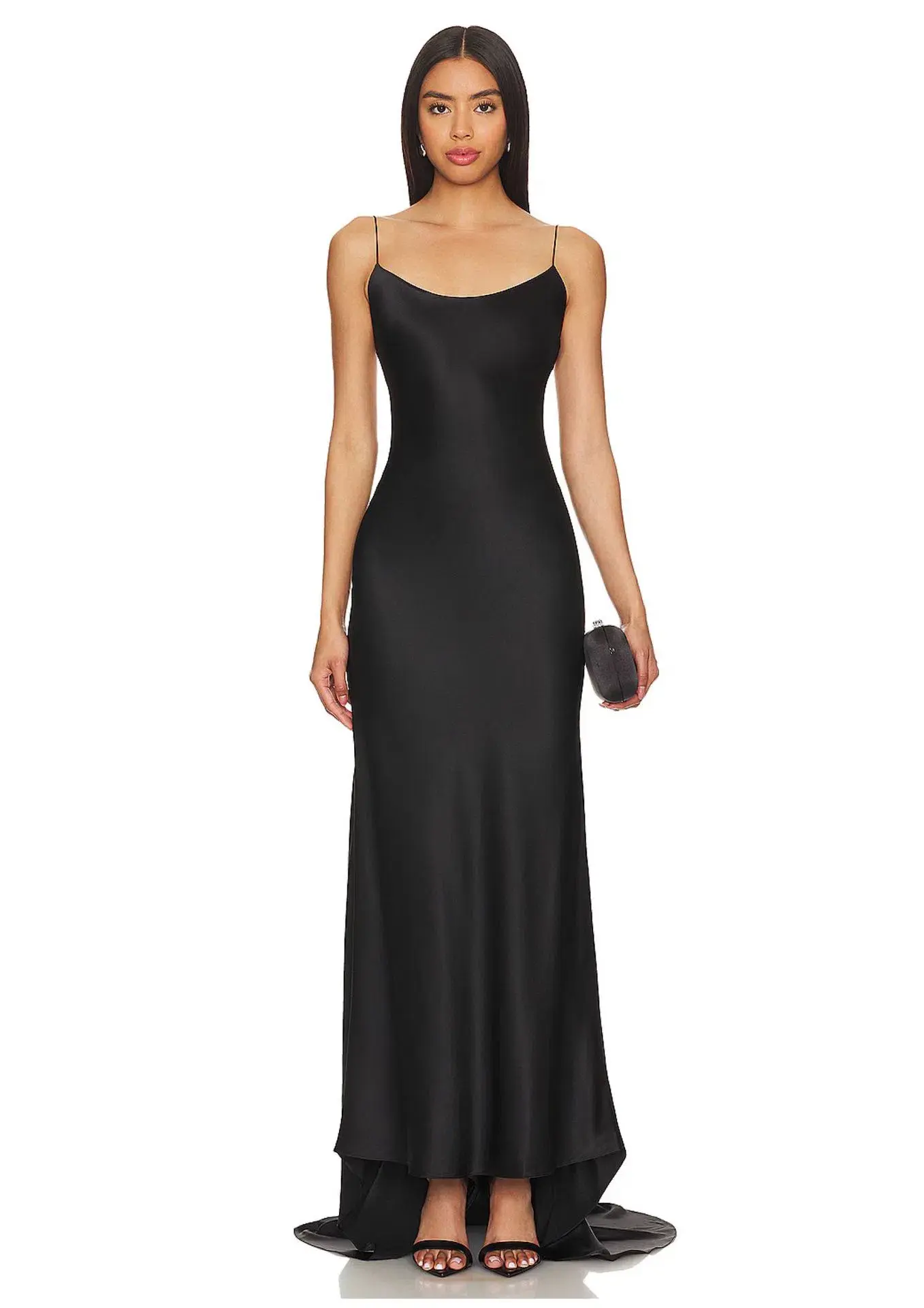 Michael Lo Sordo Scoop Back Slip Maxi Dress Black Size 10 - Image 1