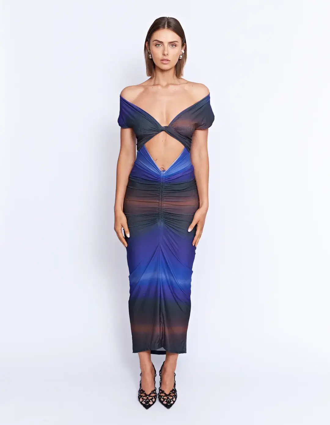 Pfeiffer Gerome Midi Dress in Midnight Size 10 for rent on The Volte - main image