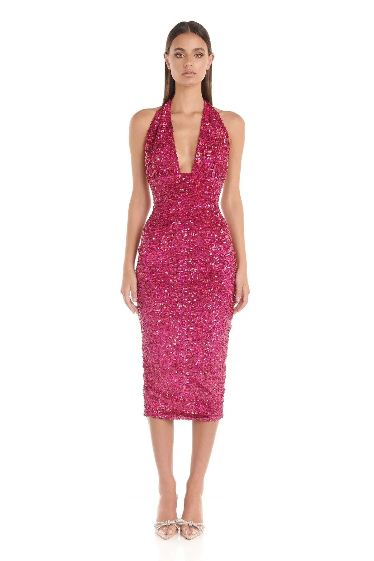 Eliya The Label Emilee Midi Dress Pink Size 8 - Image 1