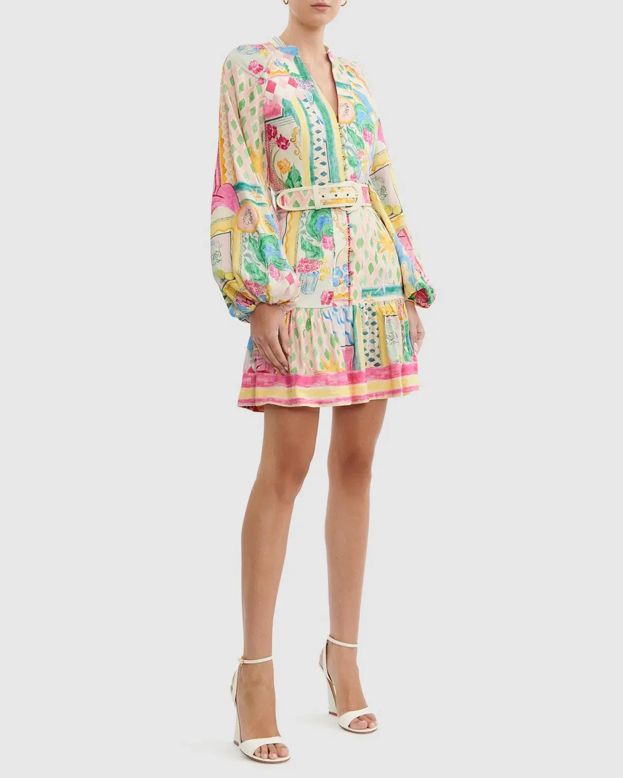 Rebecca Vallance Le Mur Rose Mini Dress Multi Size 8 - Image 1