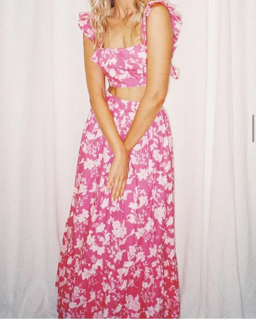 Palm Noosa FlorenceTtop & Audrey Skirt Set Pink Size 8 - Image 5