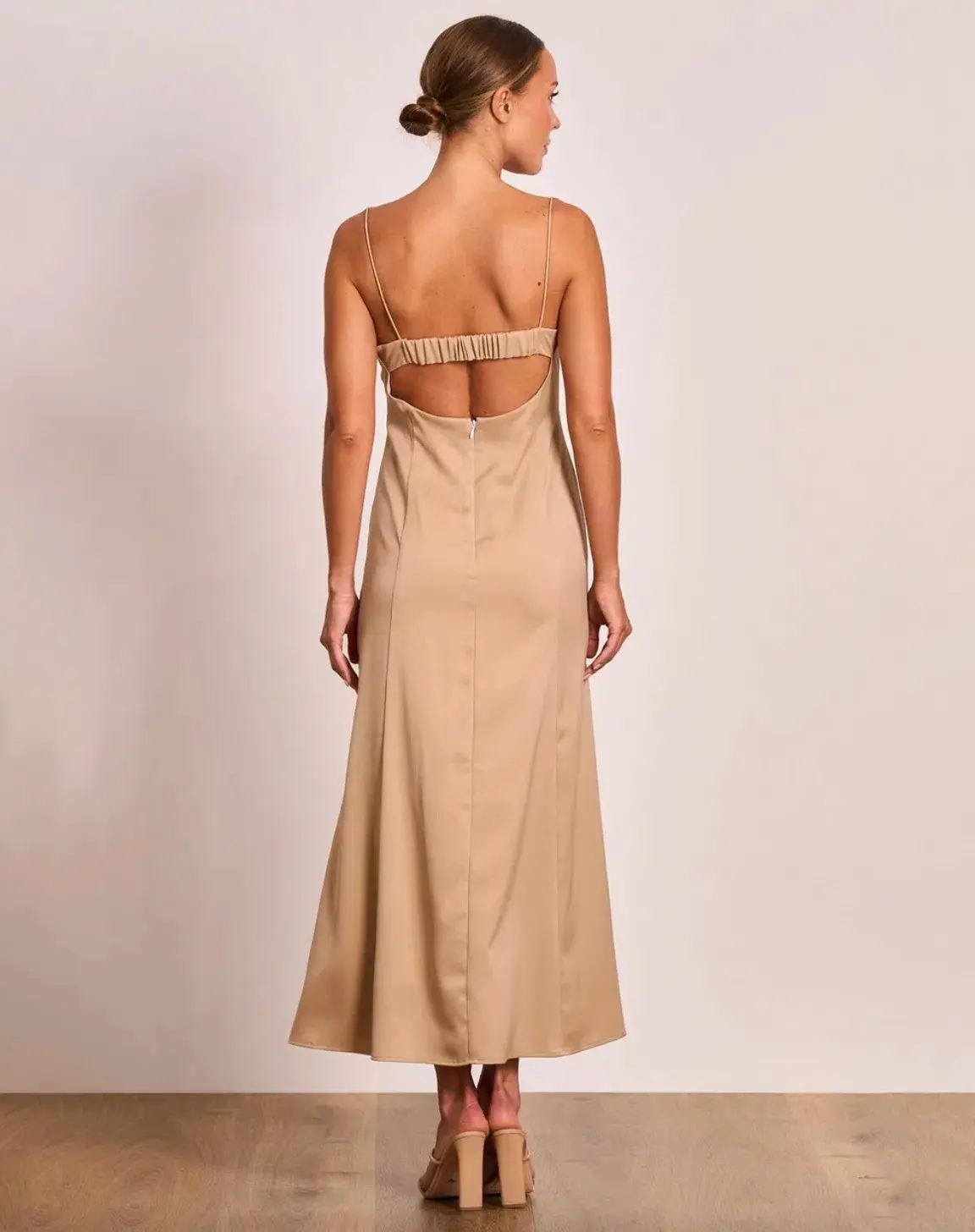Pasduchas Lucia Slip Midi Dress Sand Size 8 - Image 3