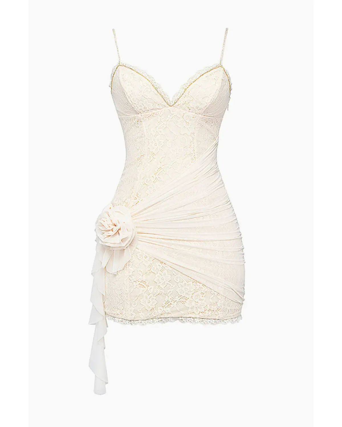 House of CB Mistress Rocks Lace Mini Dress Cream Size S / AU 8 - Image 5