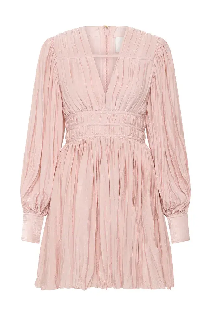 Aje Catalyst Pleated Mini Dress Blush Pink Size 8 - Image 4