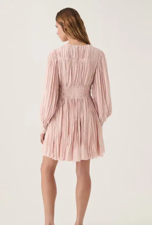 Aje Catalyst Pleated Mini Dress - Blush Pink Size 10 - Image 2