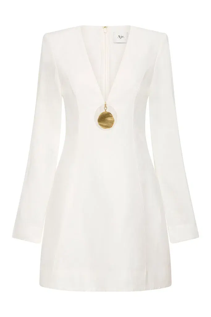 Aje Bettina Pendant Mini Dress White Size 12 - Image 4