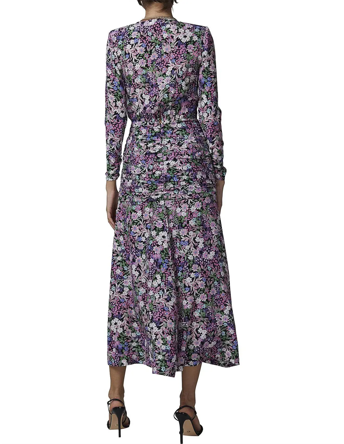Bec & Bridge Anais L/S Midi Dress Print Size AU 10 - Image 4