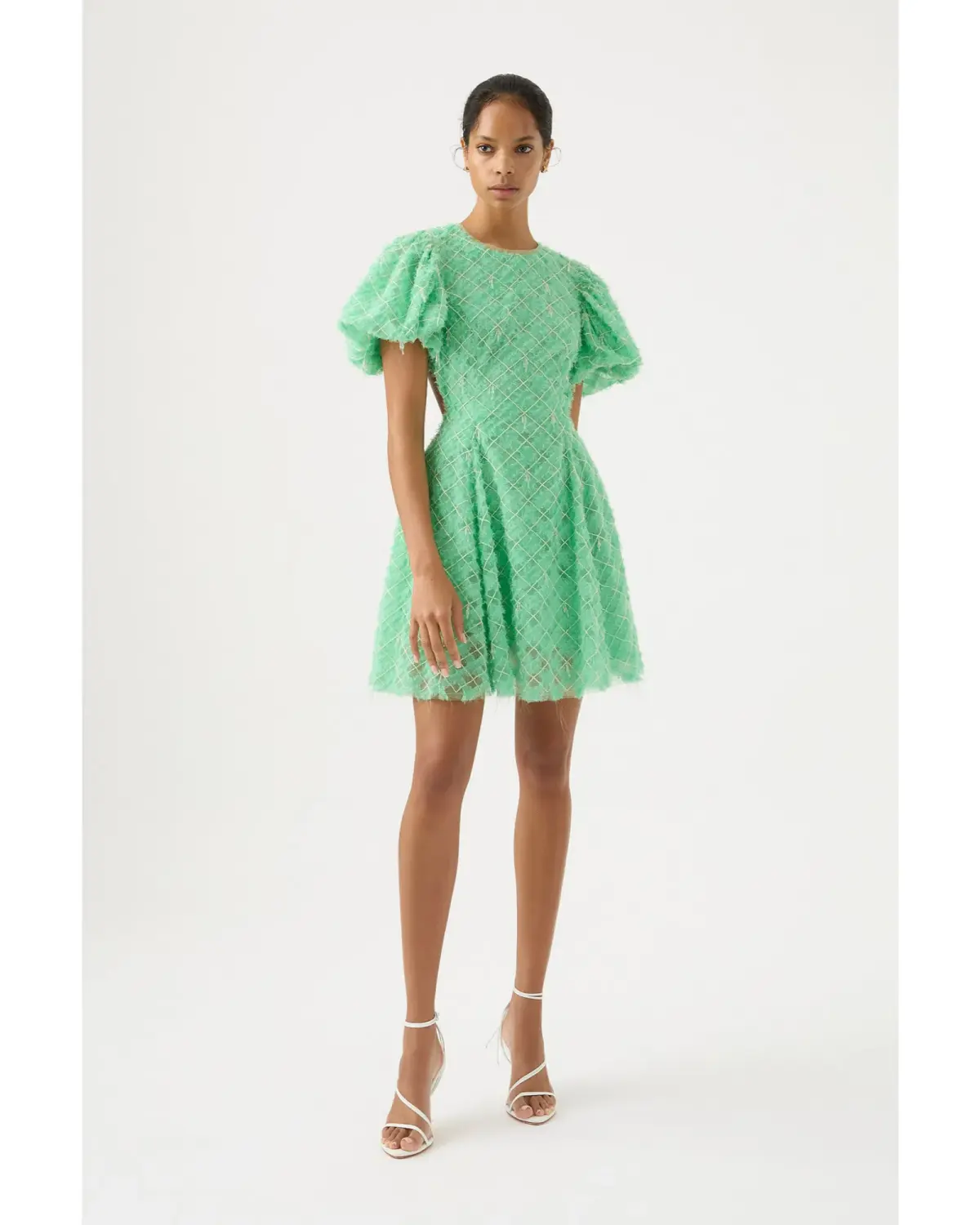 Aje Context Embellished Mini Dress Marine Green Size AU 10 - Image 2