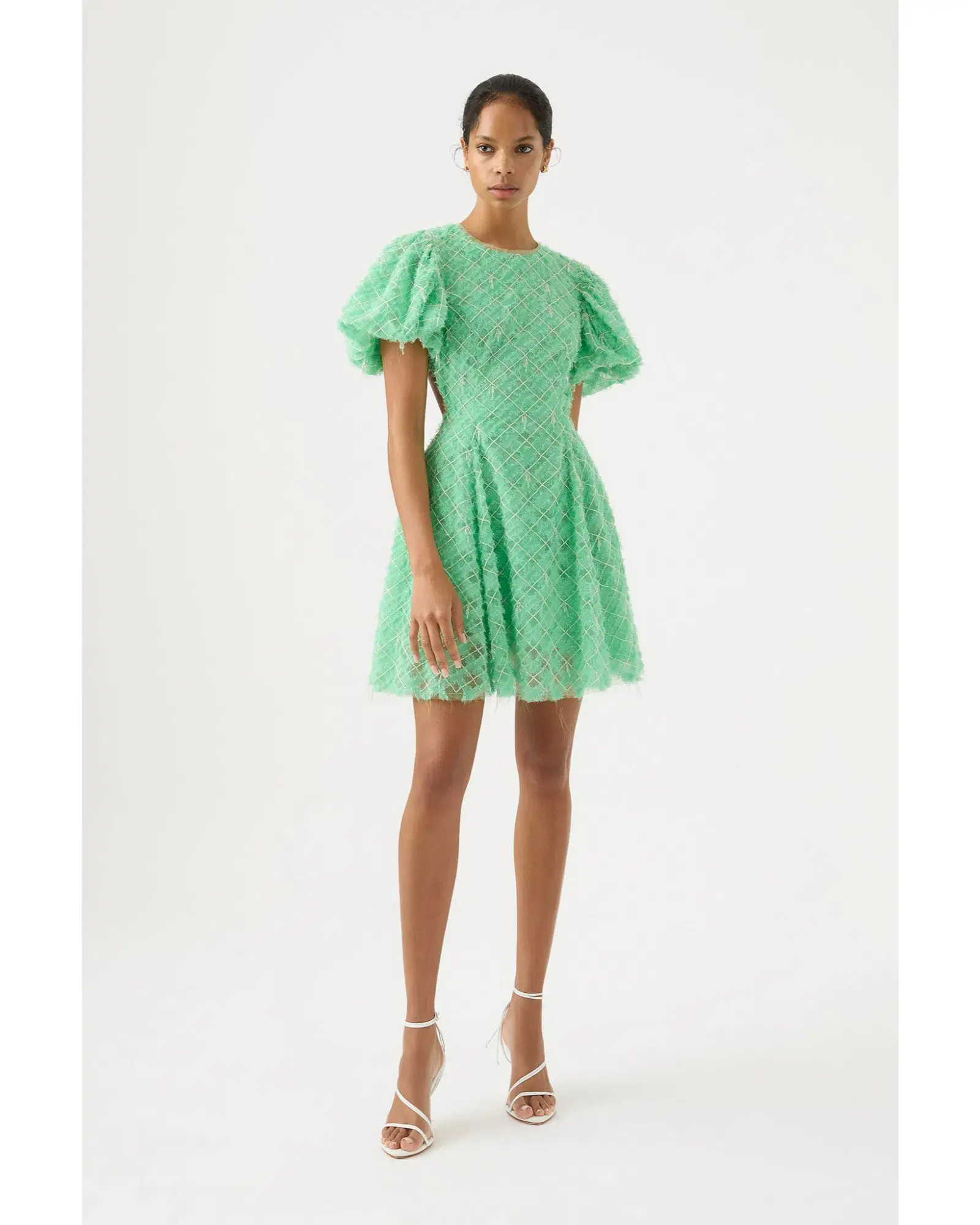 Aje Context Embellished Mini Dress Marine Green Size AU 10 - Image 2