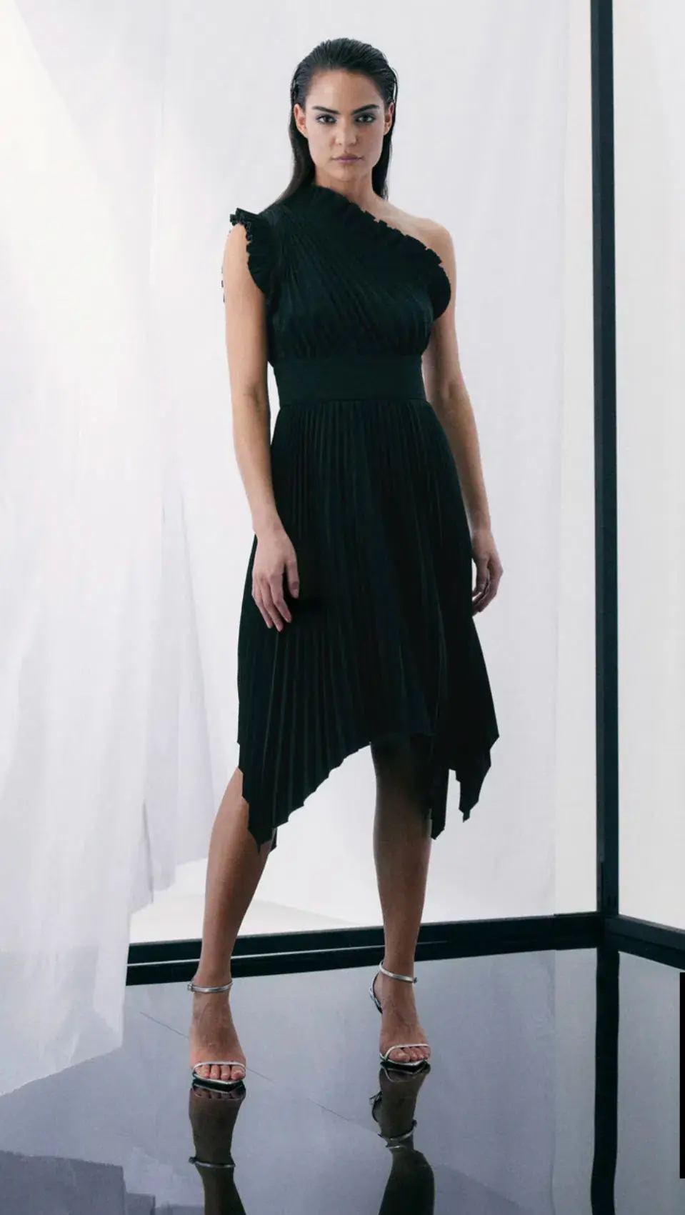 Mossman THE LADY LIKE MIDI DRESS Black Size AU 10  for rent on The Volte - main image