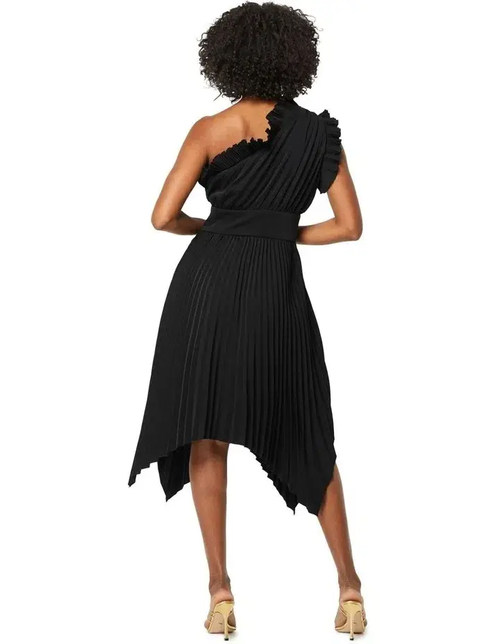 Mossman THE LADY LIKE MIDI DRESS Black Size AU 8 for rent on The Volte - main image