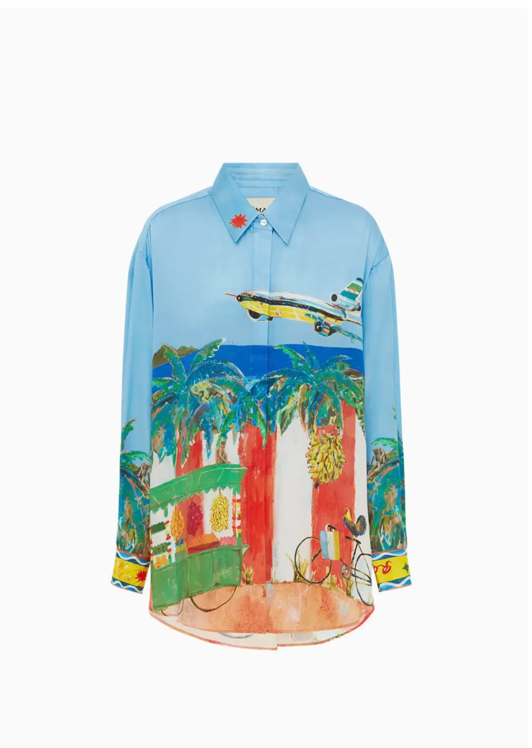 Alemais All Aboard Silk Shirt and Pant Set Print Size AU 16 for rent on The Volte - main image