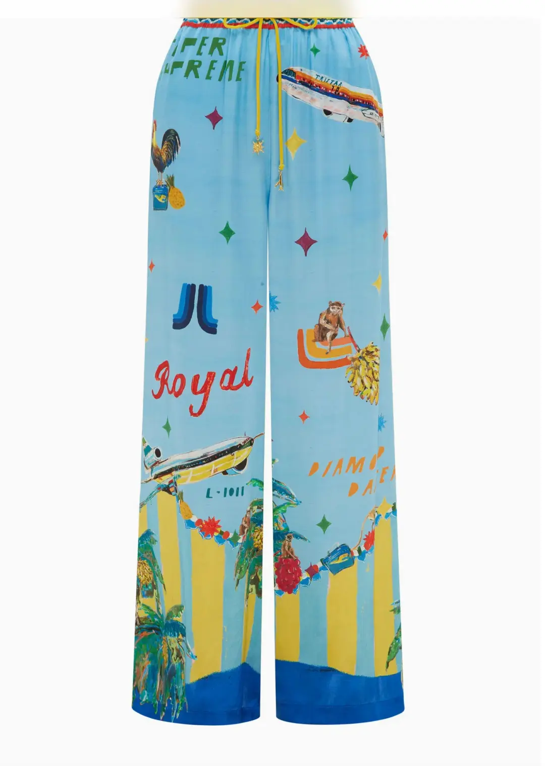 Alemais All Aboard Silk Shirt and Pant Set Print Size AU 16 for rent on The Volte - main image