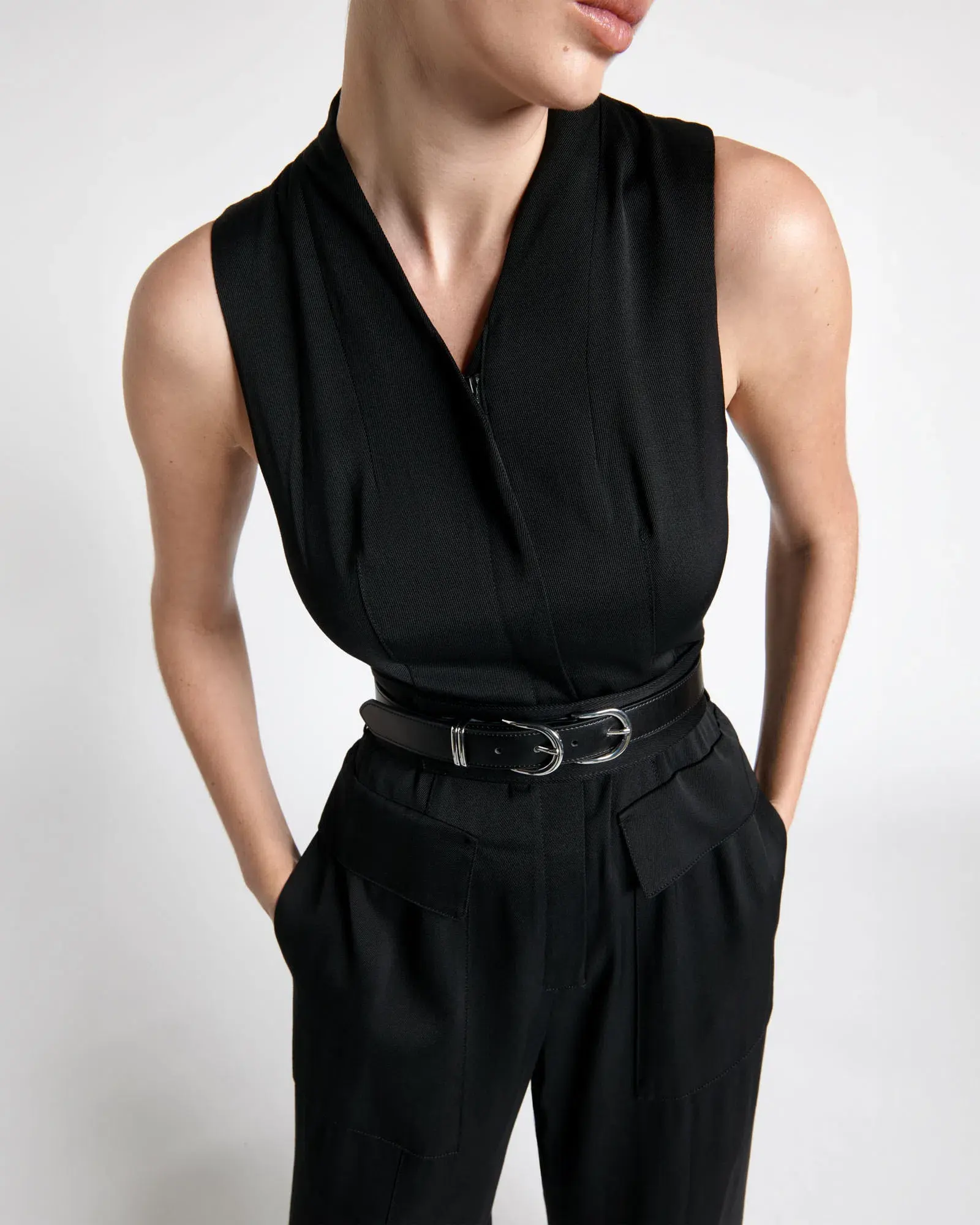 Cue Twill Utility Jumpsuit Black Size 14 - Image 2