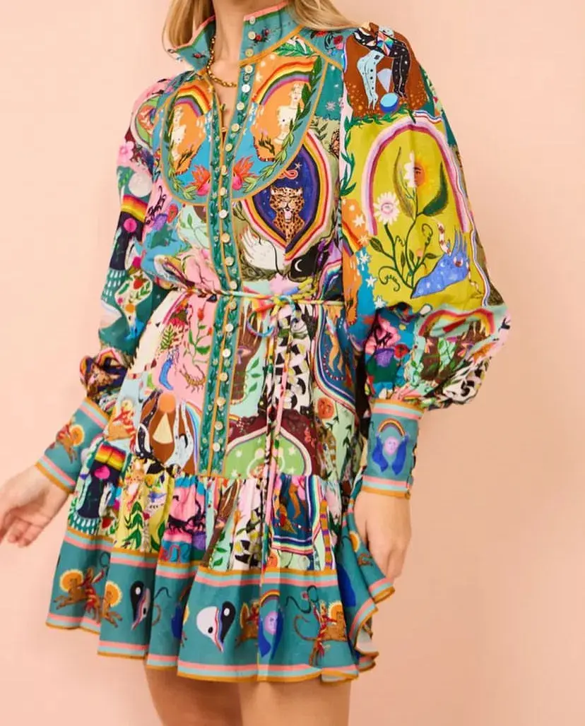 Alémais Evergreen Mini Dress Multi Size 4 - Image 2