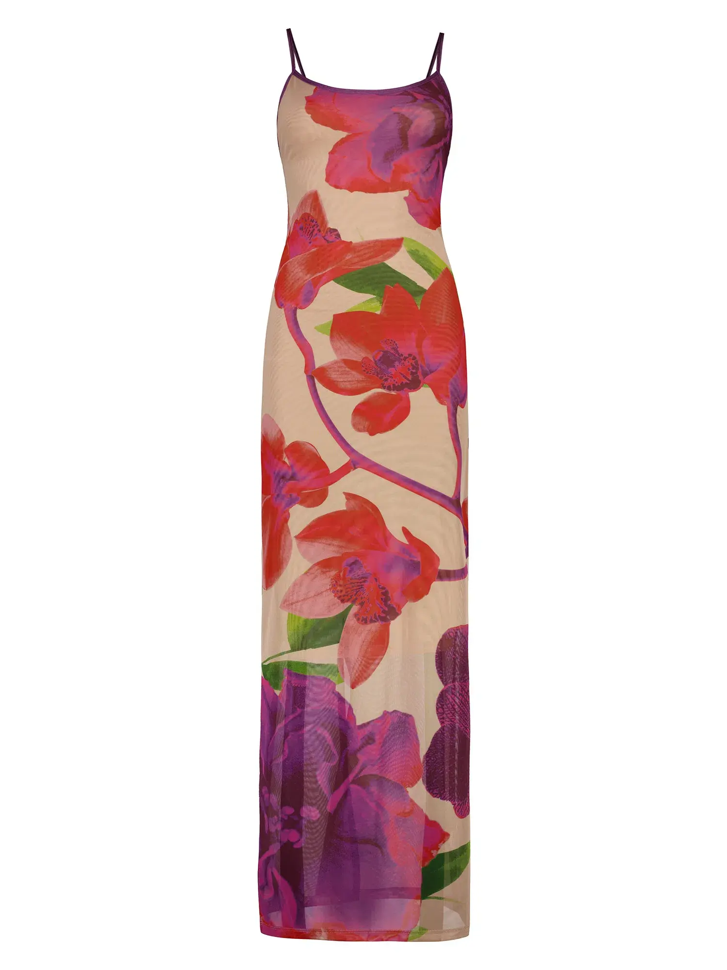 With Harper Lu Mesh Fuchsia Bloom Dress Floral Size 10  - Image 5