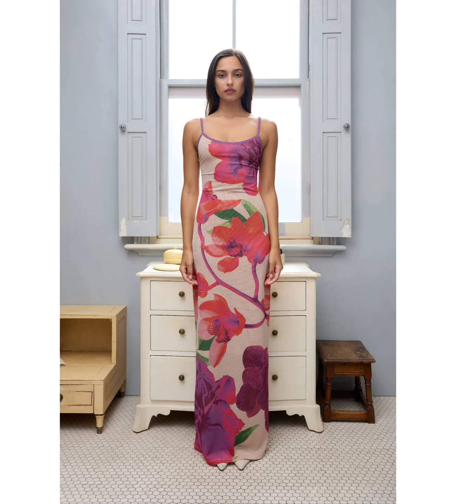 With Harper Lu Mesh Fuchsia Bloom Dress Floral Size 10  - Image 1