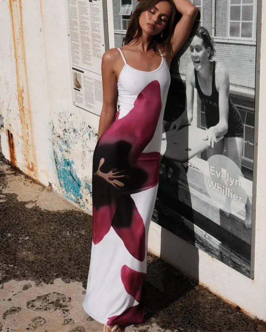 With Harper Lu Slip Dress Pearl Lily Floral Size 10  - Image 3