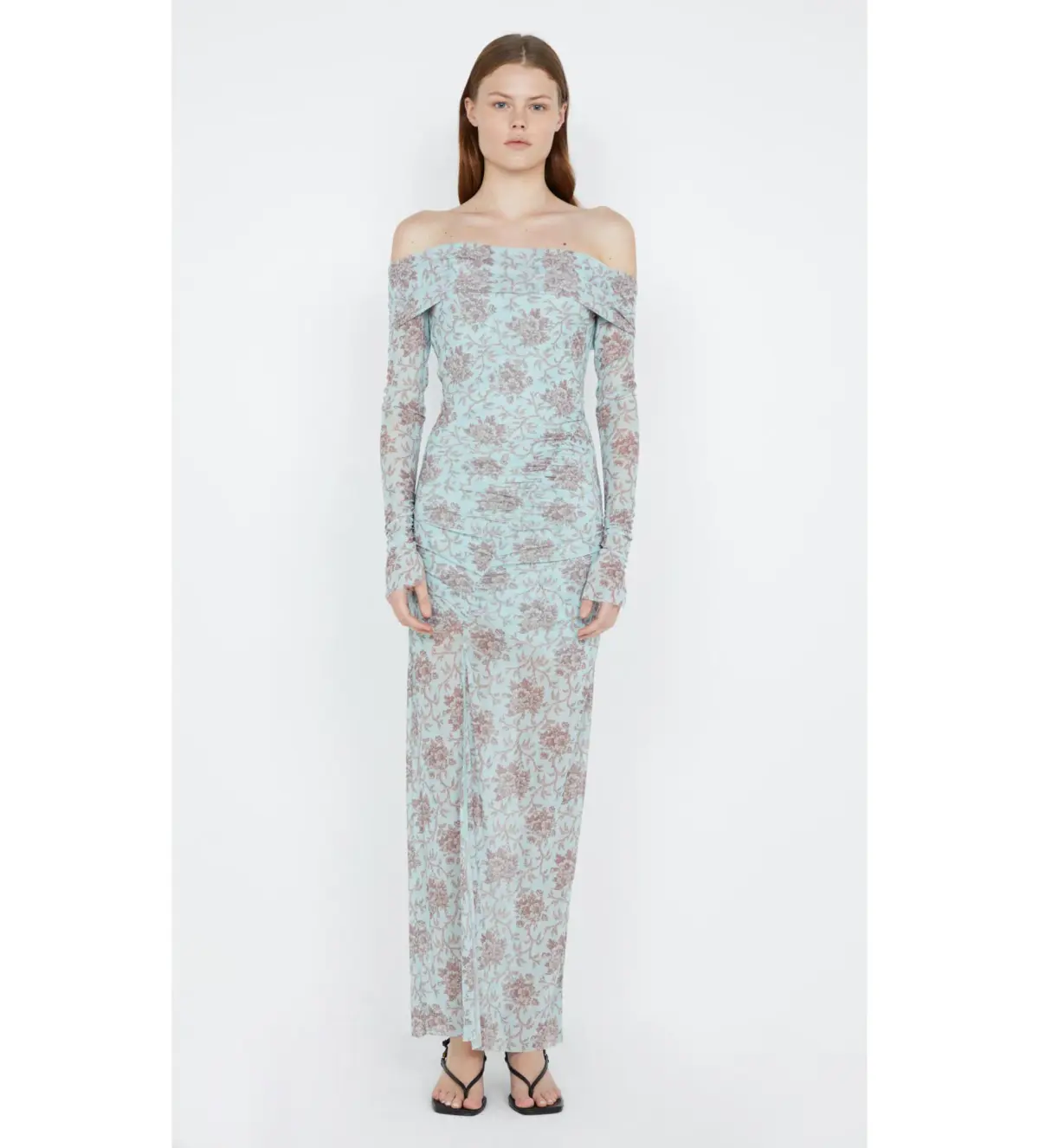  Bec & Bridge Twiggy Long Sleeve Gathered Dress Juniper Floral Size 8  - Image 1