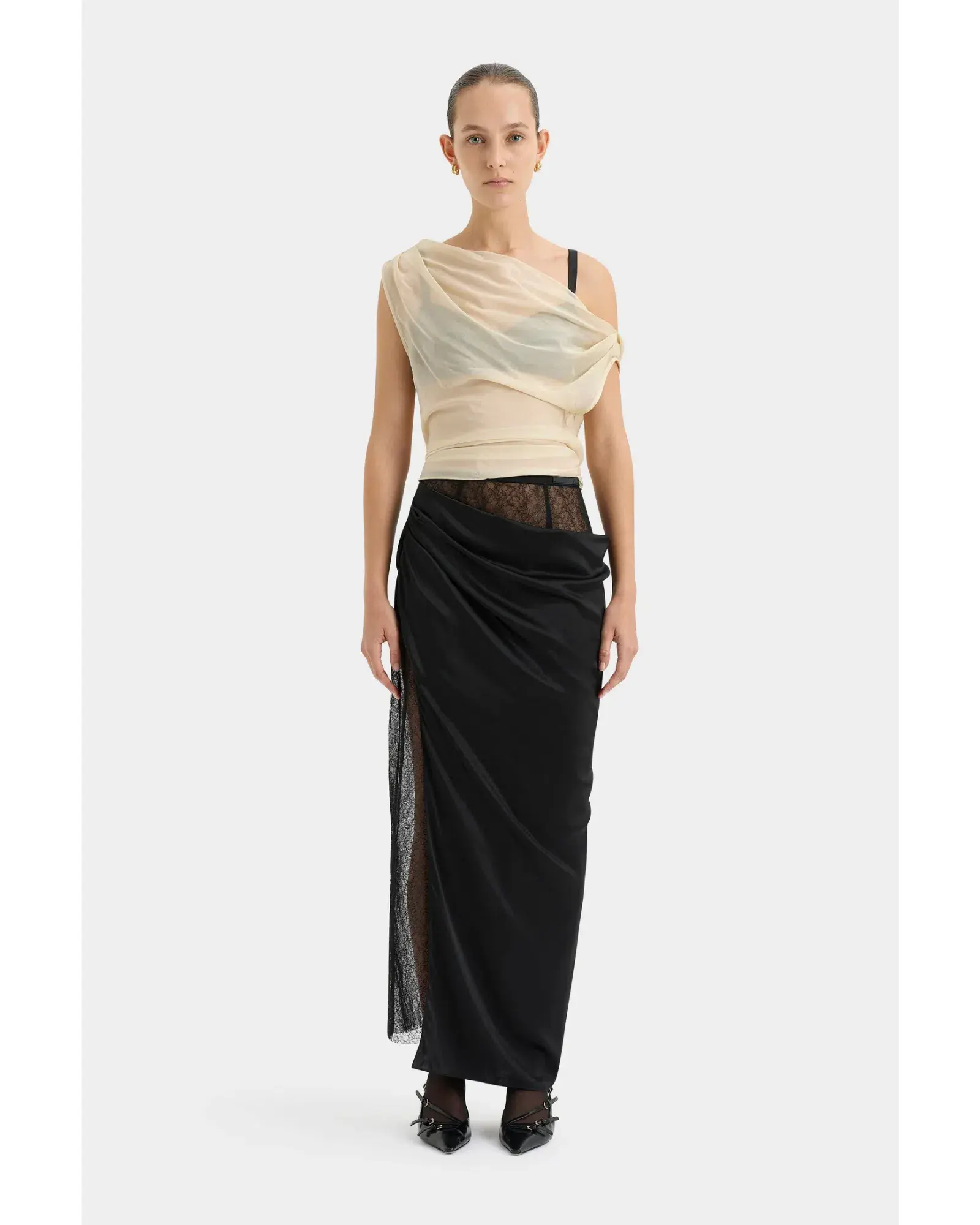 Sir the Label Strobe Cowl Top Bone Size 2 / AU 10 - Image 1
