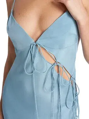 Christopher Esber Slope Silk Tie Dress Blue Size AU 10  for rent on The Volte - main image