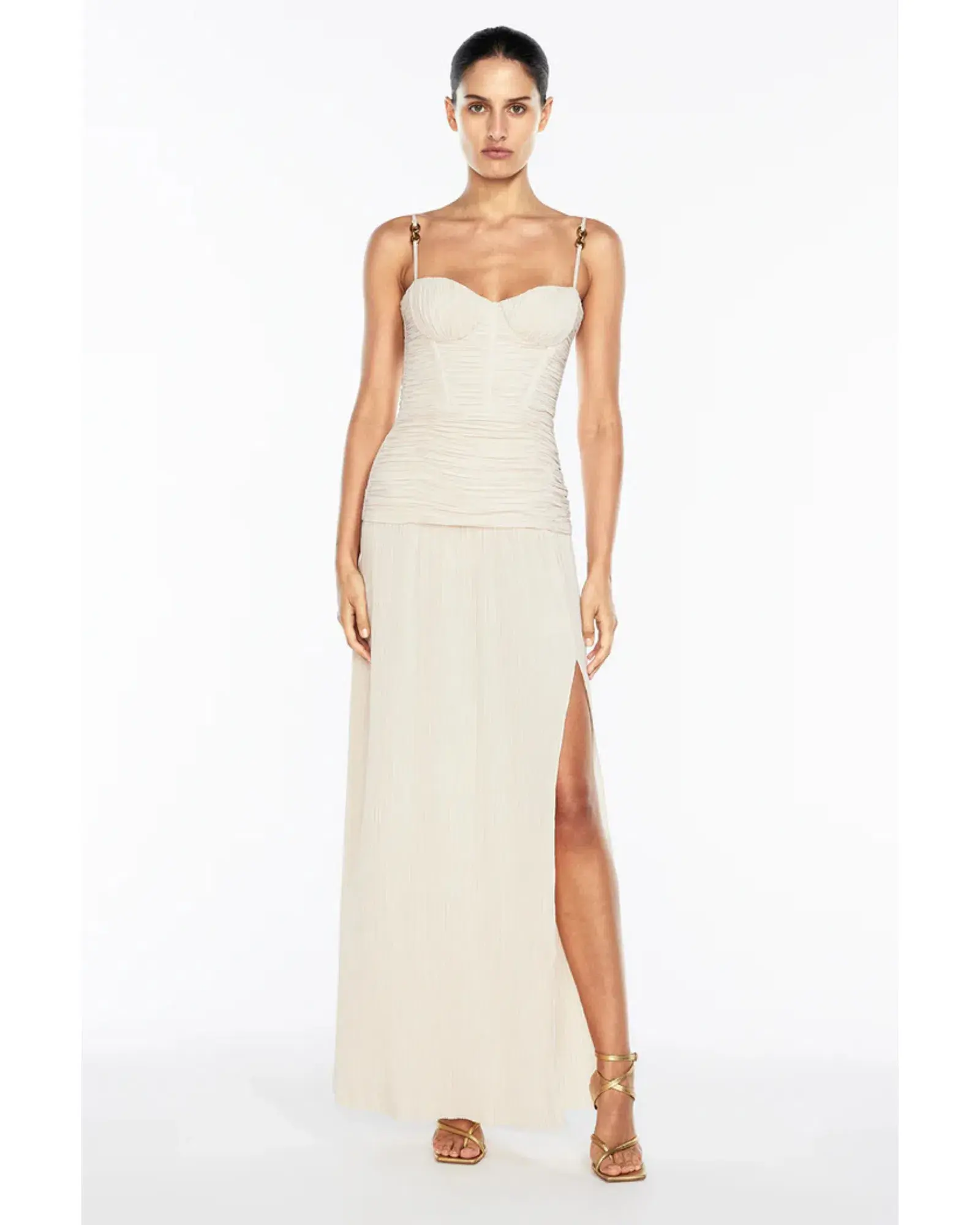 Manning Cartell Double Time Pleat Dress Nougat Size AU 14  - Image 1