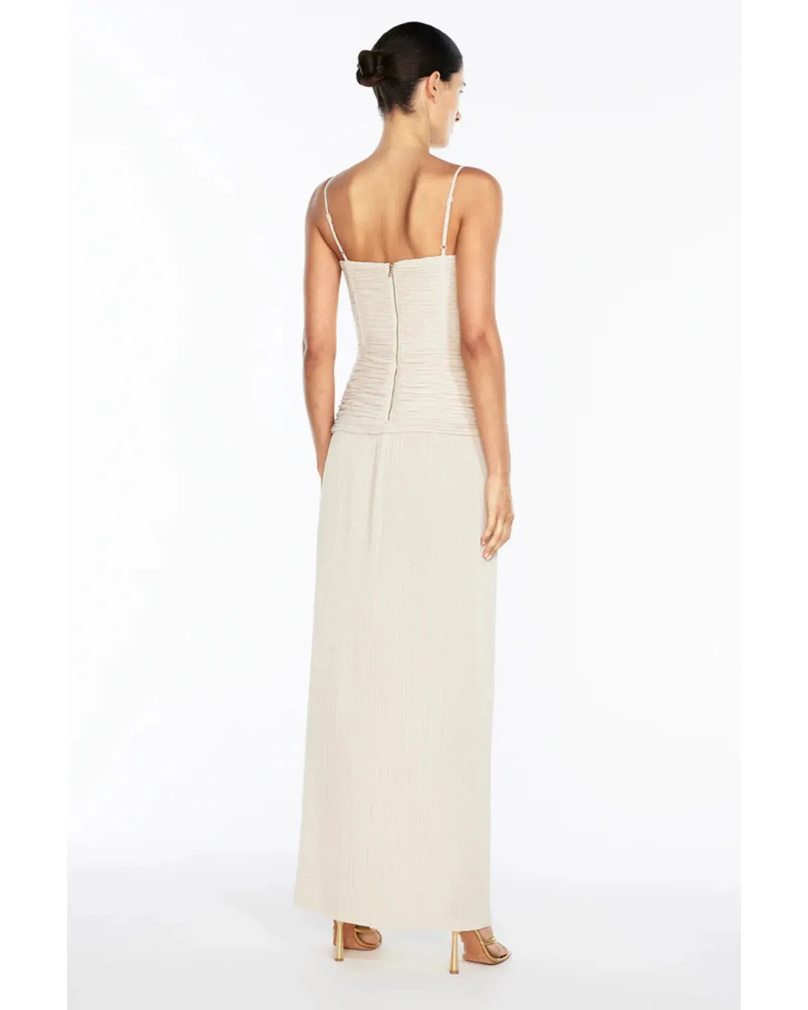 Manning Cartell Double Time Pleat Dress Nougat Size AU 14  - Image 3